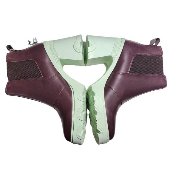 Sorel Brex Heel Chelsea Bootie Chunky Lug Sole Boots in New Cinder Sea Sprite - Picture 2 of 6